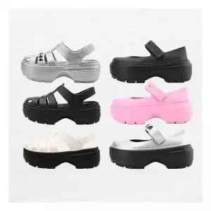 [크록스]스톰프 피셔맨 메리제인 샌들 웨지힐 블랙 화이트 실버 핑크 6종택 1