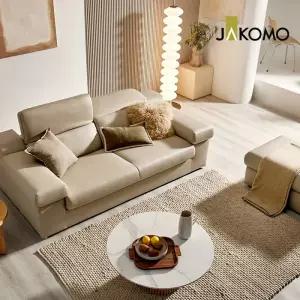 [스툴무료][자코모] 몰리 3인 기능성 슈렁큰 천연면피 소가죽 소파+스툴