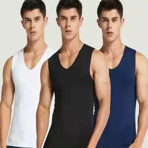 [라일리의류] Rly 남자 심리스 V넥 아이스 런닝 나시 여름 민소매