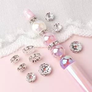 싼비즈 [6717-08]아크릴비즈 볼펜꾸미기 볼꾸재료 스톤론델 8/10mm ,1개