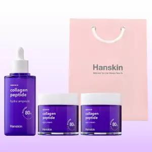 한스킨 대용량 콜라겐 펩타이드 아이크림 포 페이스 80ml 2개+콜라겐 앰플 90ml+쇼핑백