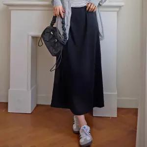 무지 스판 밴딩 롱 스커트 A라인 여성 빅사이즈