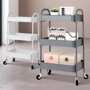 로크 3단 이동식트롤리 선반트레이 이동철제 수납바퀴 철재 정리/가정용/베란다/바퀴달린/바구니/식당/리빙