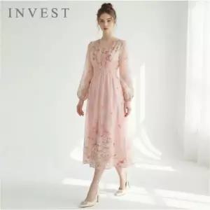 [인베스트] 플라워 자수 롱 원피스_IN6S1OP3281