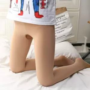 오픈존 고리 실크 벨벳스타킹