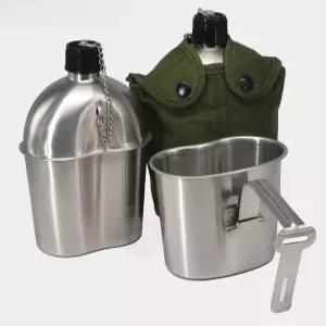 캠핑 알루미늄 군용수통 등산 낚시 스트랩 물병 단수컵 군대 휴대용