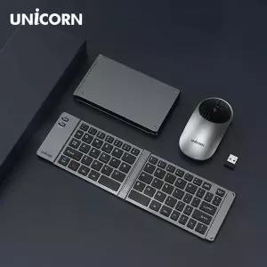 [셀러허브]유니콘2.4G+블루투스 접이식 휴대용 키보드 마우스세트 C타입충전 BK-950SB (S46462252)
