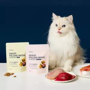 프로젝트21 덴티 필링 바이츠 고양이간식 트릿 덴탈트릿 이빨과자 치석제거 닭참치맛 50g 200462
