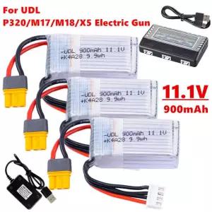 UDL P320/M17/M18/X5 전동건 리포 배터리 11.1V 900mAh 20C 에어소프트 BB 에어피스톨 전동 장난감