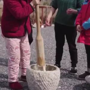 돌절구 절구통 직경 전통 떡방아 대형 도구 체험 마늘