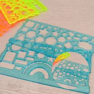 모형자 2P 플라스틱 재질 초등학교 준비물 눈금자 어린이 미술용 도형 제도기