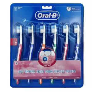 오랄비 고탄력 초미세모 클래식 잇몸선케어(6입) 칫솔치솔 세트 세모 미칫 고급 가정용