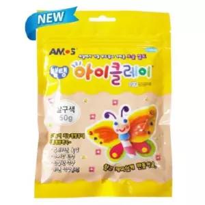 아모스 탱탱아이클레이 50g 살구 10개입/세트/파스텔/클레이/대용량/칼라/만들기/컬러/점토/미니/탱탱/흰색