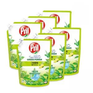 프릴 그린파워 레몬그라스 1L x6개 친환경 고농축 1종 주방세제