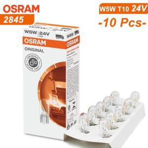 오스람 원래 2845 24V T10 W5W 트럭 용 자동차 인테리어 조명 표준 방향 지시등 W2.1x9.5d 노란색 할로겐