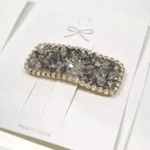 블링 사각 큐빅 비즈 똑딱핀 헤어핀 6종세트 개별포장