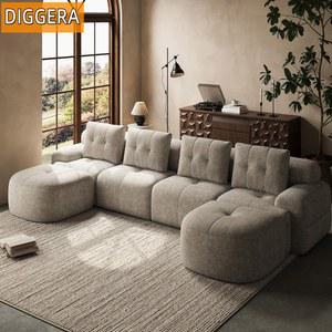 디거라 145인치 모듈형 섹셔널 클라우드 U자형 압축 소파 무봉제 거실용 대형