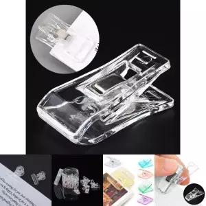 투명 와이드서류 문서 사무용 클립 집게 - 1.7cm 20개 세트/다용도/플라스틱/강력/종이/서류/업무/용/학교