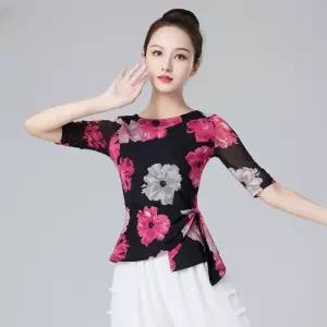 라틴 댄스상의 라인댄스복 사교 여성 방송 줌바 댄스옷