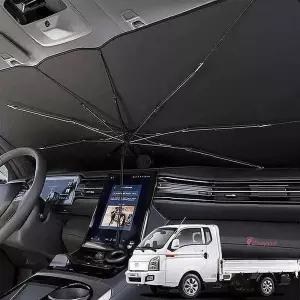 자동차 커버 앞유리 원터치식 포터햇빛가리개 우산형 썬바이저 운전석 차광막 창문가리개 차박 가림막mno99