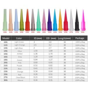 호환 TT 트랩티 팁 디스펜싱 니들 120개  접착제 에폭시 수지 정밀 테이퍼드 앵글 플라스틱