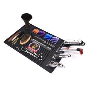 미끄럼 방지 자석 트레이 실리콘 보관 살롱 테이블 매트 내열 패드 클리퍼 가위 트리머 홀더 이발소 도구