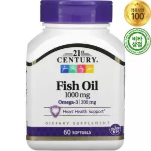 21세기 센트리 피쉬오일 1000mg 오메가 3 300mg 60정 소프트젤 Fish Oil Omega 센츄리 센추리