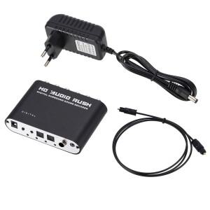 호환 AC3 오디오 DAC 변환기 디지털-아날로그 5.1 채널 스테레오 광학 SPDIF 동축 AUX 3.5Mm-6RCA 디코더