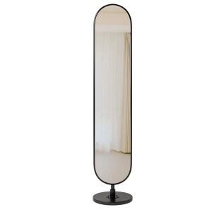 스탠드 전신거울 라운드 거울행거 디자인 스테인리스 전신경 아이보리 거실 우드