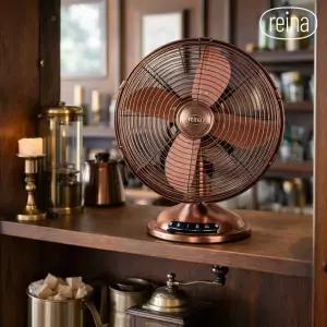 [eTVws]레이나 메탈 황동 선풍기 RF-3121 클래식 탁상 인테리어 선풍기