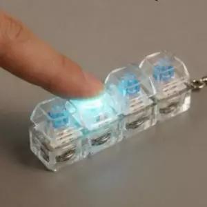 좋은 키캡 LED 4구 4불빛 키링 테트리스 딸깍이 커스텀 열쇠고리