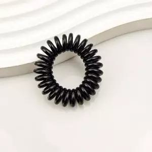 스프링 머리고무줄 유광 실리콘 대용량 블랙 전화선 꽈배기 100P