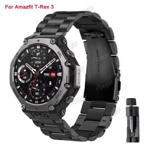 아마즈핏 T-REX 3 Pro 48mm용 스테인리스 스틸 시계줄, 메탈 교체용 스트랩, 화미 T Rex 3용 손목밴드