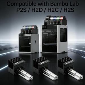 OEM 핫엔드 노즐 (P2S/H2D/H2S/H2C용) 0.2/0.4/0.6/0.8mm 고유량 (밤부랩 P2S H2D 3D 프린터용)