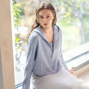 [첫공개혜택] 고비(GOBI) 실크 캐시미어 글로우 후드 집업