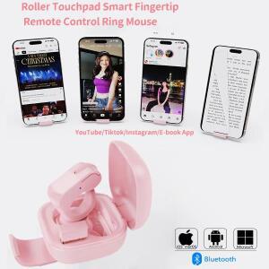 스마트 핑거팁 롤러 터치패드 링 마우스 BT+2.4G 충전식 리모컨 모바일 셀카 비디오 윈도우 iOS 안드로이드