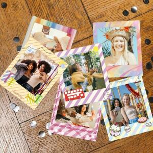 4인치 Instax Square 필름 프레임 태그 사진 장식 Fujifilm SQ1/SQ40 용 12 크리에이티브 DIY 스티커