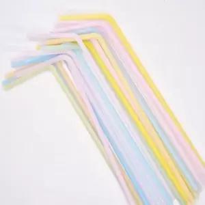 스트로우 일회용 주름 파스텔 자바라 빨대 벌크 5mm 100개