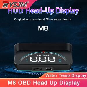 M8 자동차 속도계 HUD OBD 헤드업 디스플레이 앞유리 프로젝션 수온 게이지 고장 코드 제거 전압계