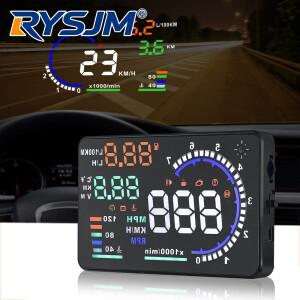 차량용 OBD2 디스플레이 헤드업 A8 앞유리 프로젝터 속도계 수온계 RPM 타코미터 LCD 게이지