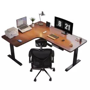 ㄱ자 코너 모션데스크 전동 높이조절 듀얼 조립 사무