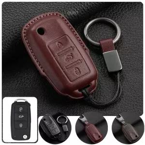호환  폭스바겐 골프 파사트 비틀 티구안 GTI MK4용 가죽 자동차 리모컨 키 케이스 커버 가방