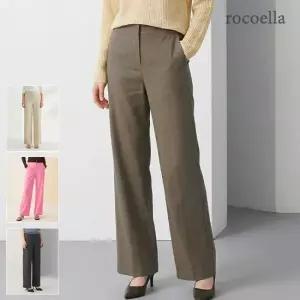 줄리 린넨 블렌드 여성 와이드 밴딩 팬츠