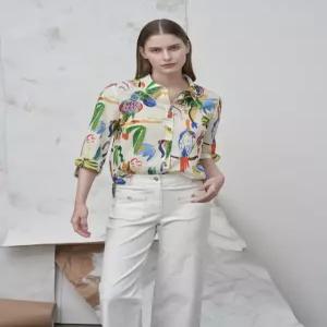 [올리비아로렌] 프린트 아사 블라우스VVCNL5M4461