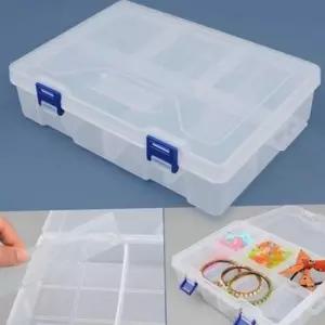 [생활] 분리형 플라스틱 투명 다용도 2단 정리함 칸막이 보관함 박스