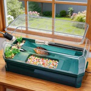 3단계 필터 베이킹 플랫폼 및 열 램프가 포함된 비나노 거북이 수조 키트 - 물거북을 위한 완벽한 수족관