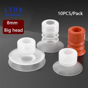 10개입 대형 흡착컵 SP/DP/MP 화이트 실리콘 고무 8mm 장착 구멍 강력 로봇 팔 자동화 공구