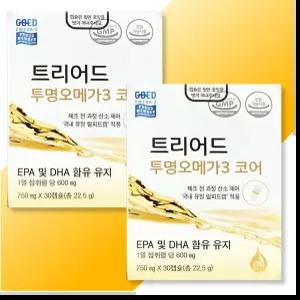 셀로닉스 트리어드 투명오메가3 코어 750mgX30캡슐x2박스 산패기준 적합 혈행관리