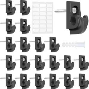 나사가 있는 21팩 와이어 선반 클립 키트 튼튼한 옷장 지지 브래킷 확장 튜브 및 접착 패드 - 메이드용