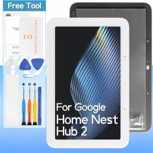구글 홈 네스트 허브 2세대 7.0 LCD 디스플레이 디지털화 조립 수리 부품 키트(흰색)용 화면 교체